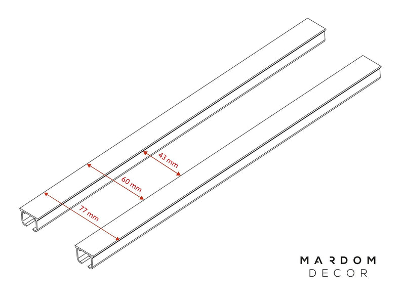 Pack riel doble para cortinas 2 metros-zoom-