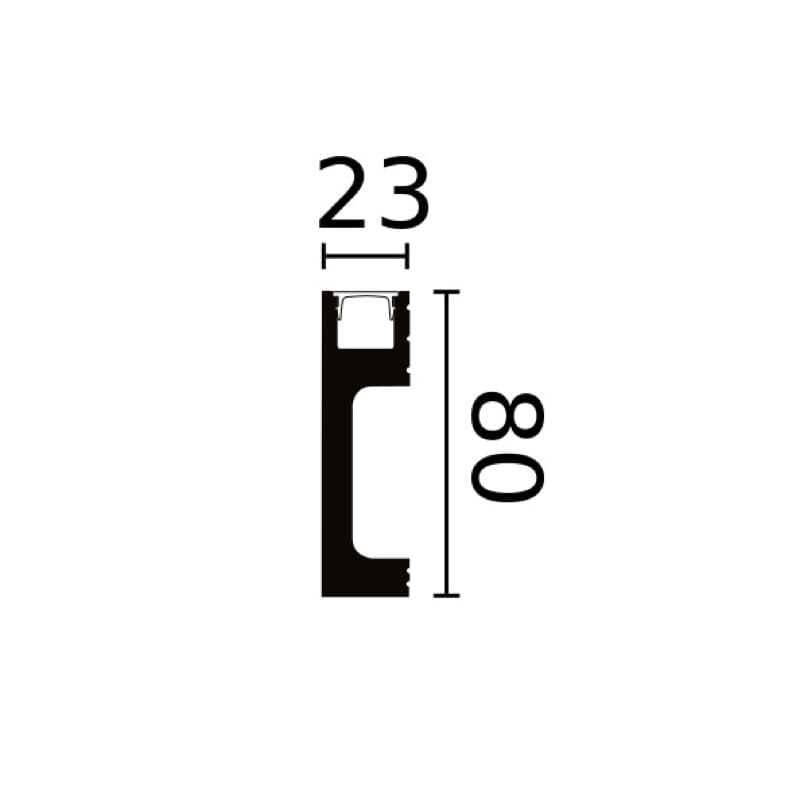 Rodapié para LED 8cm IL10 Negro-2