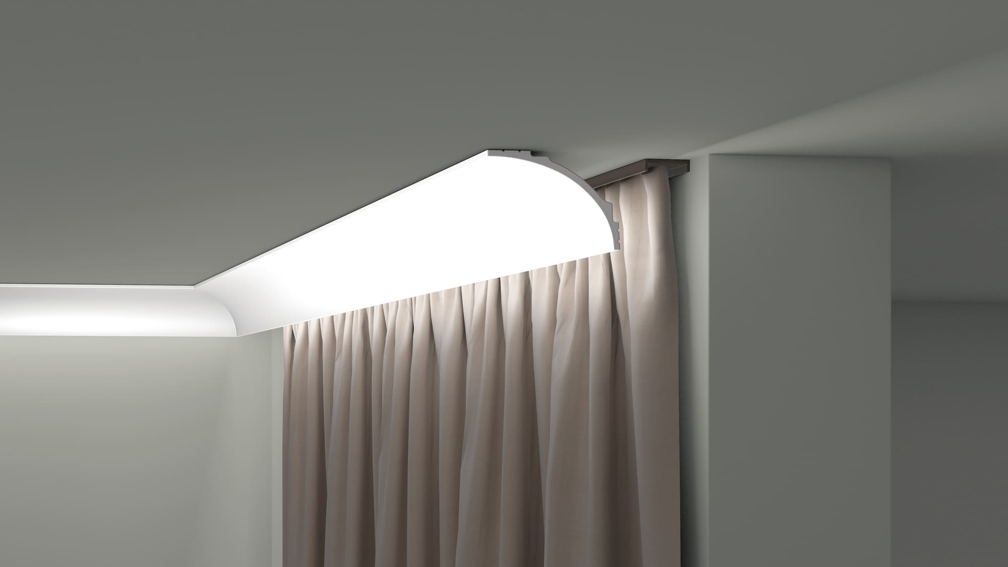 Moldura Luz Indirecta KD18 forma curva media caña-zoom-7