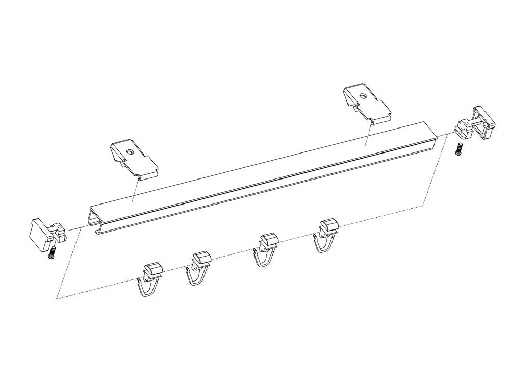 Pack riel simple para cortinas 2 metros