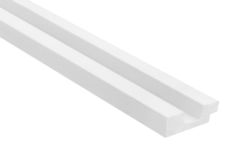 Moldura decorativa blanca de poliuretano con diseño canalado para pared o techo