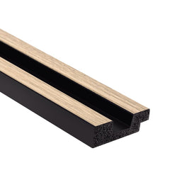 Moldura decorativa moderna en color madera y negro para pared o suelo