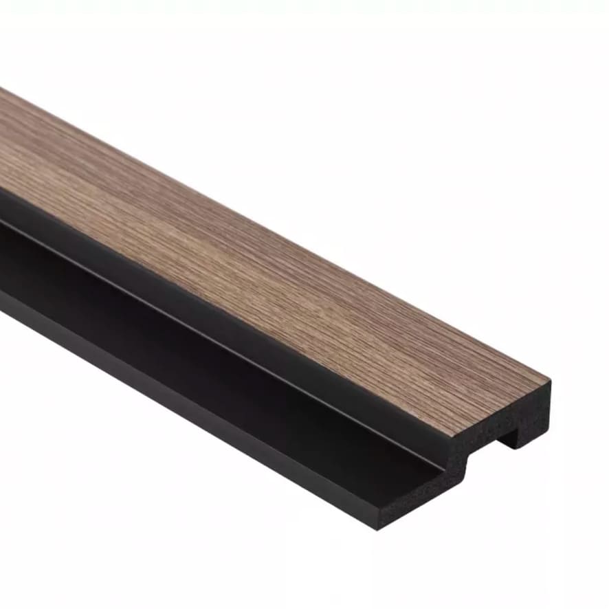 Moldura decorativa rectangular color madera y negro para paredes o suelos interiores