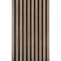 Panel decorativo de lamas de madera gris para pared interior moderna