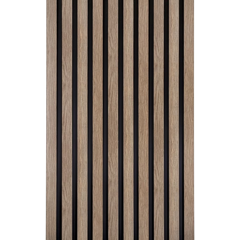Panel decorativo de lamas de madera gris para pared interior moderna