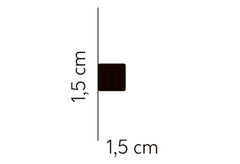 Perfil cuadrado negro para moldura decorativa de 1,5 x 1,5 cm sobre fondo blanco