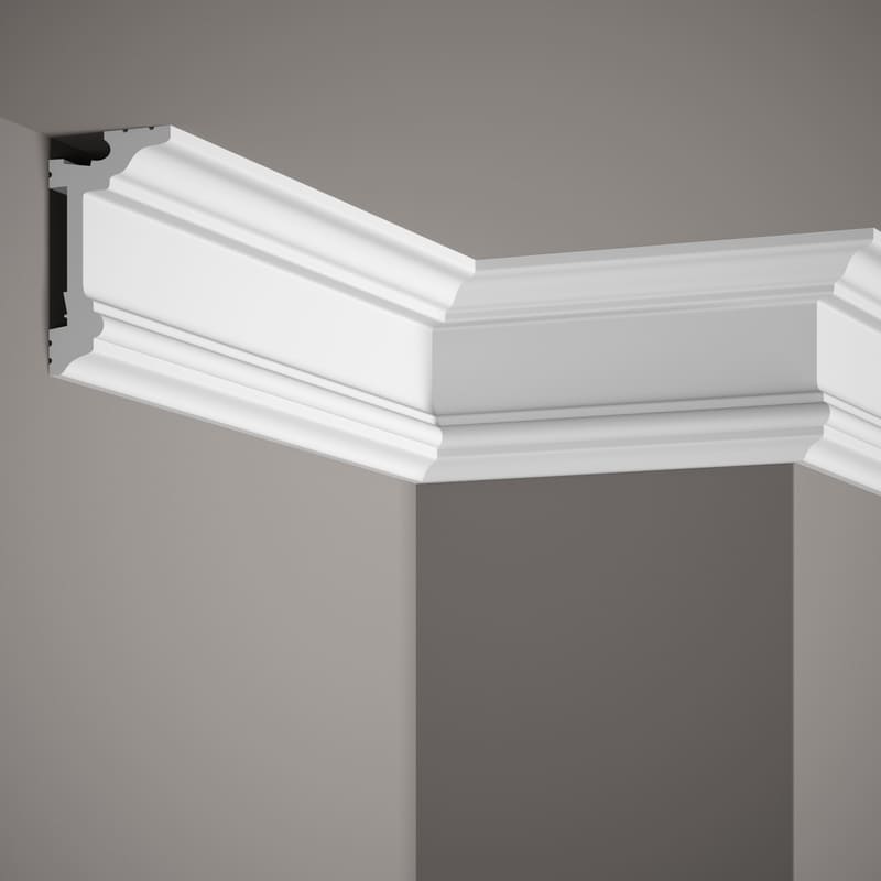 Moldura decorativa blanca de esquina para pared y techo, diseño clásico y elegante