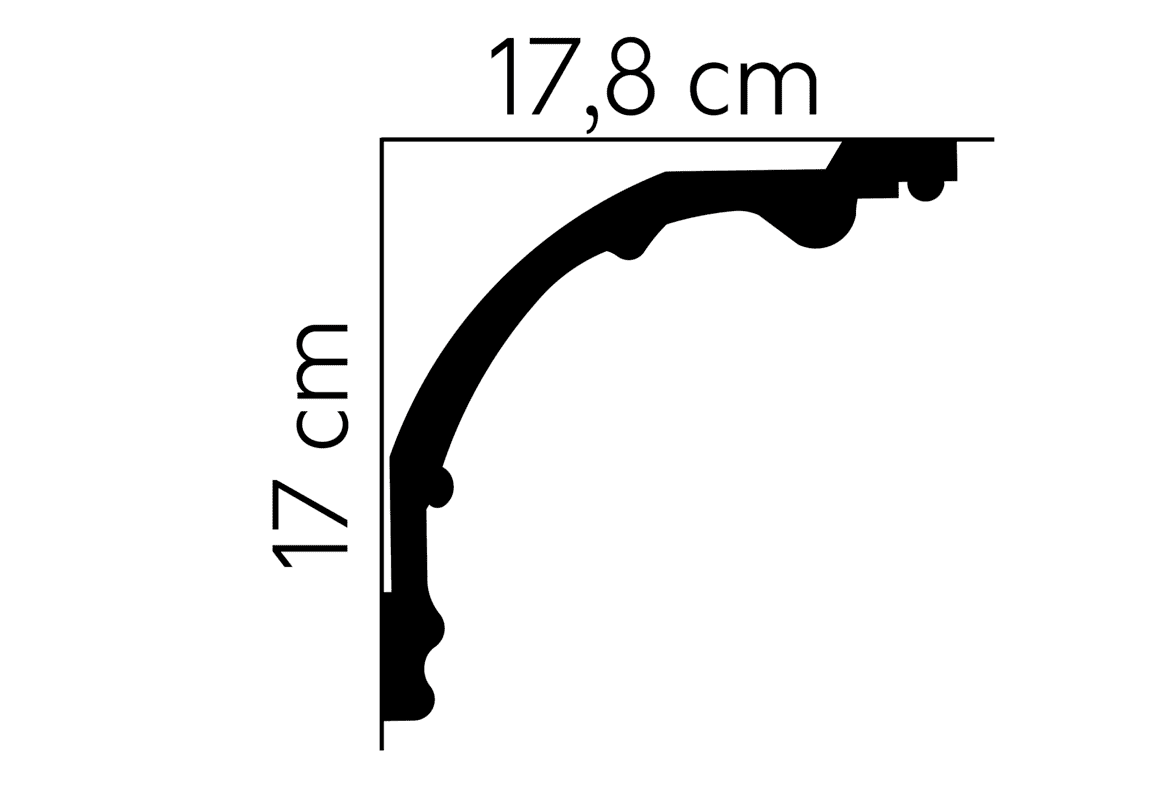 Perfil de moldura decorativa negra, 17,8 x 17 cm, para pared o techo, diseño elegante