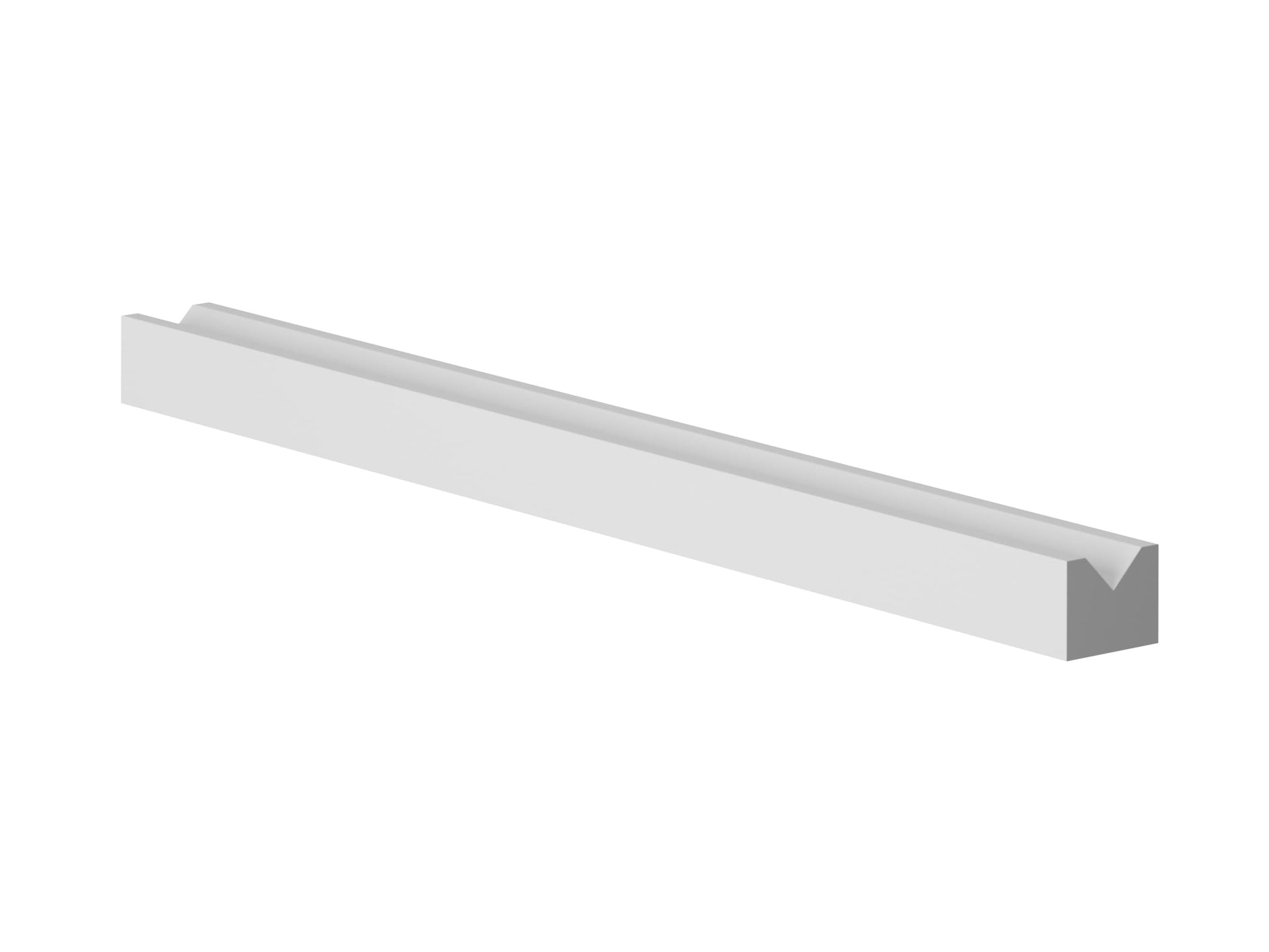 Moldura decorativa blanca de perfil recto, ideal para paredes interiores.