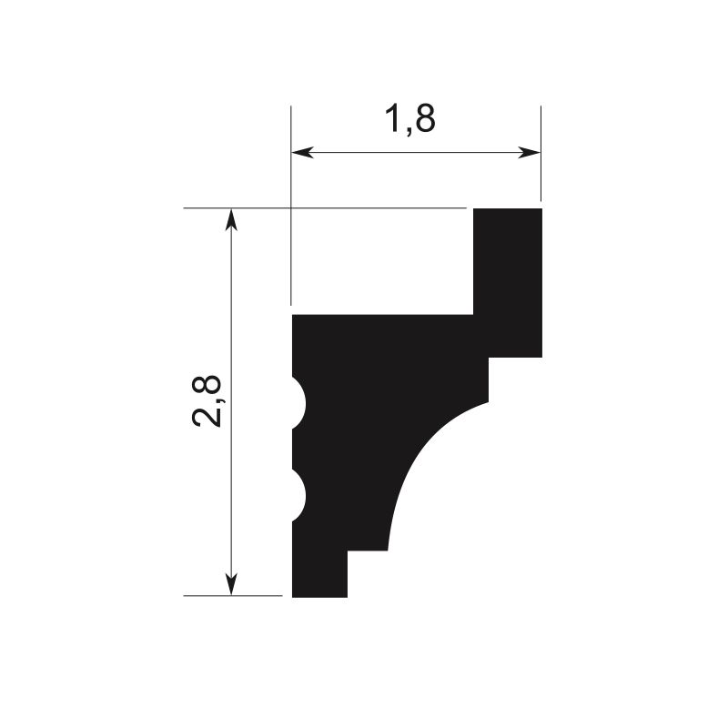 Moldura Luz Indirecta MM2818 para Tira LED