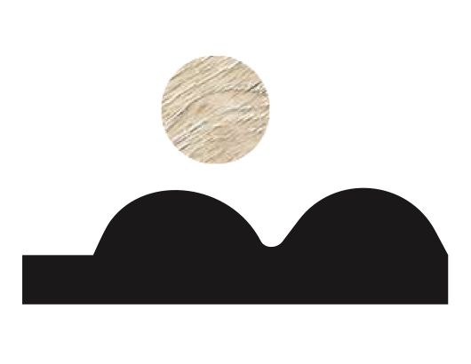 Perfil de moldura decorativa color madera clara con diseño ondulado