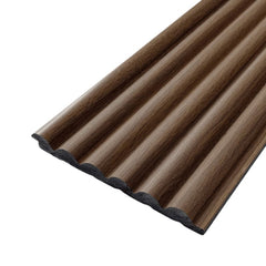 Moldura decorativa de pared con acabado imitación madera y diseño acanalado moderno
