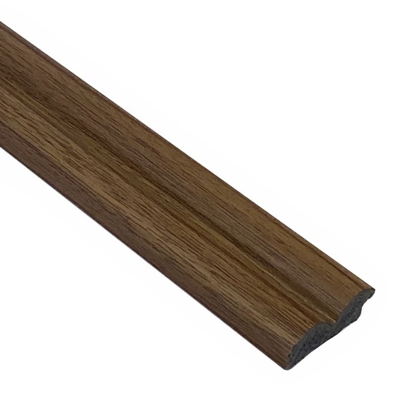 Moldura decorativa de madera tono roble para pared o suelo, detalle de acabado elegante