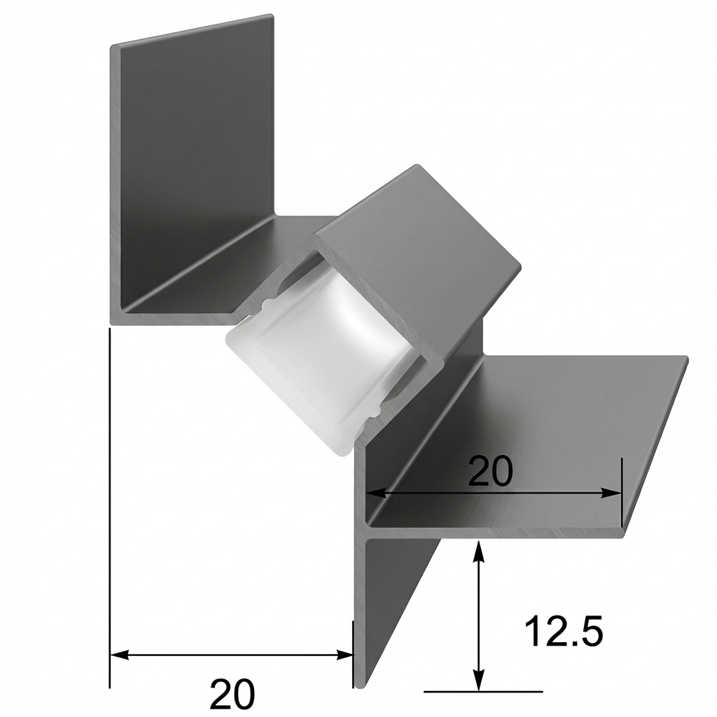 Perfil Shadow de aluminio negro para techo LED PROF-T2-zoom-3