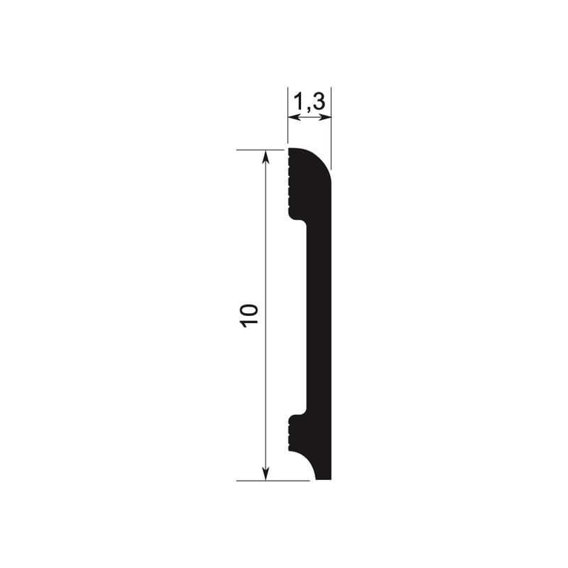 Rodapié 10 cm PVC Blanco RC10013 Antihumedad canto romo moderno-zoom-2
