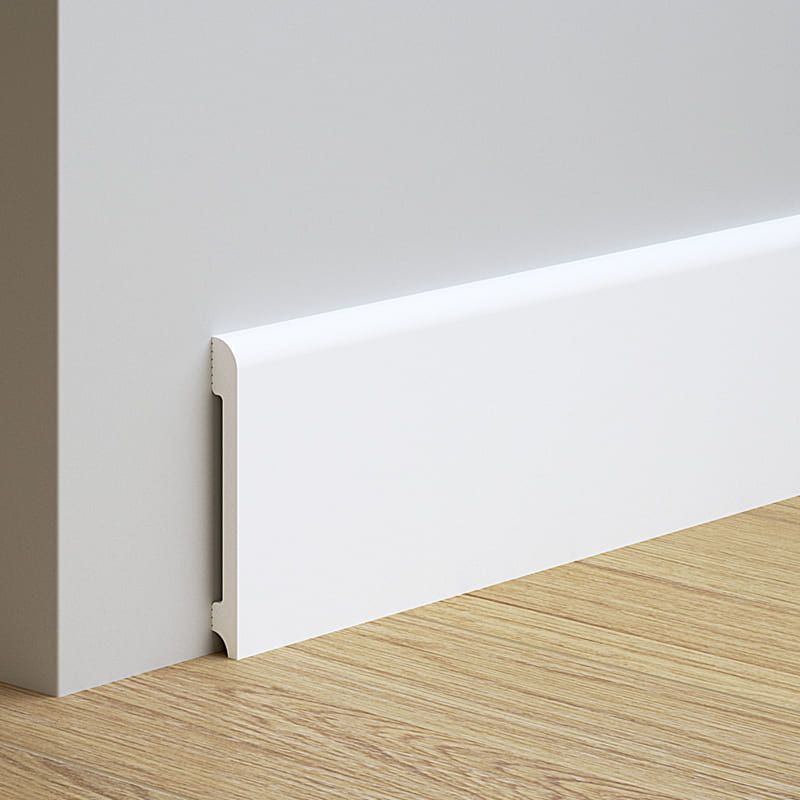 Rodapié 12 cm PVC Blanco RC12013 Antihumedad canto romo moderno-zoom-1