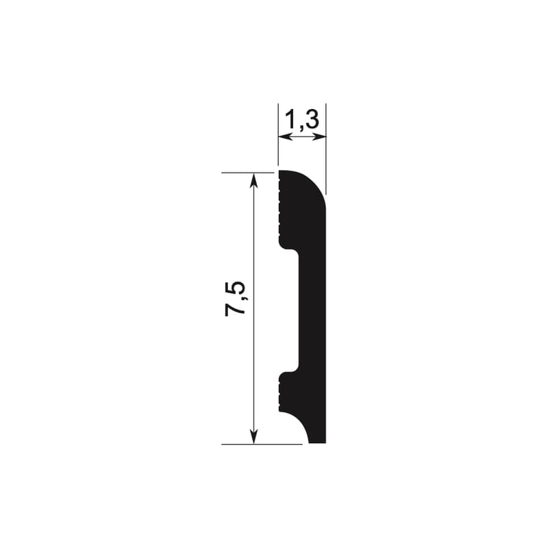 Rodapié 7.5 cm PVC Blanco RC7513 Antihumedad canto romo moderno-2