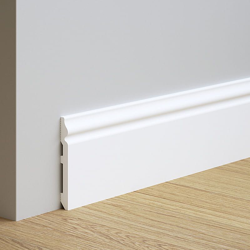 Rodapié 12 cm PVC Blanco RM12013 Antihumedad con moldura clásico-1