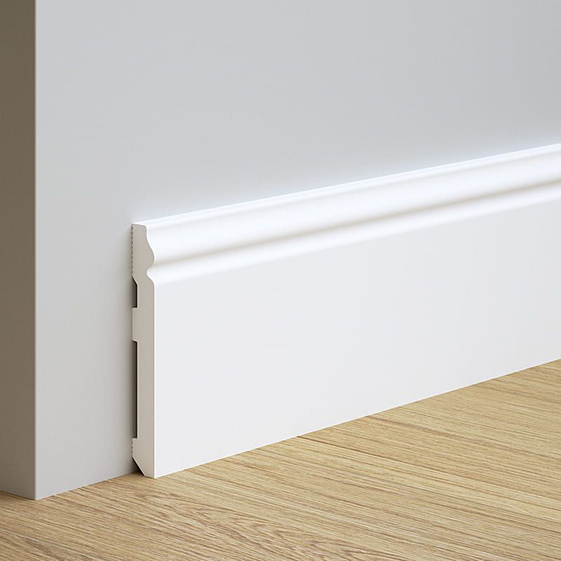 Rodapié 15 cm PVC Blanco RM15018 Antihumedad con moldura clásico-zoom-1