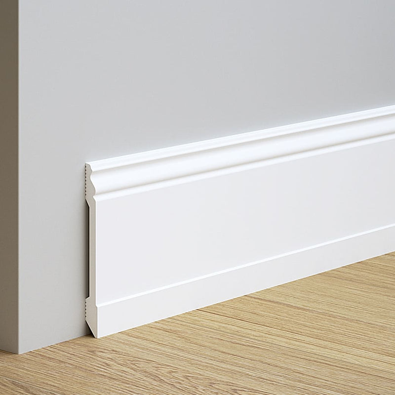 Rodapié 15 cm PVC Blanco RM15014 Antihumedad con moldura clásico-zoom-