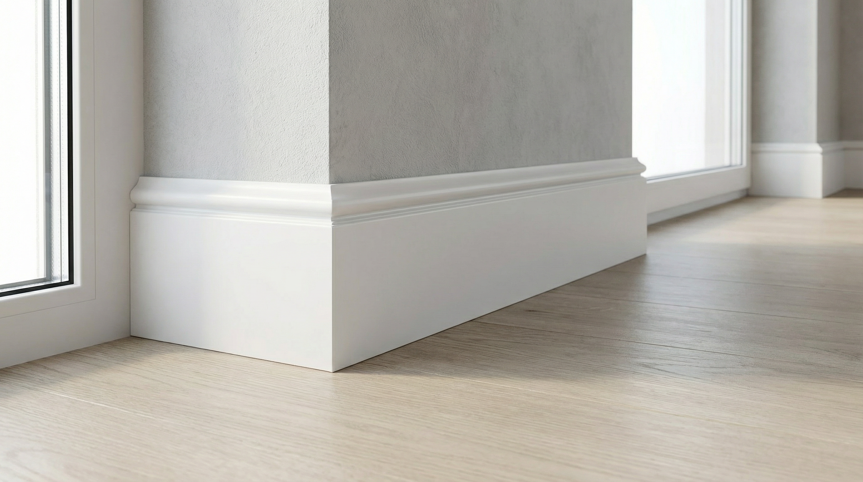 Rodapié 15 cm PVC Blanco RM15018 Antihumedad con moldura clásico-zoom-3
