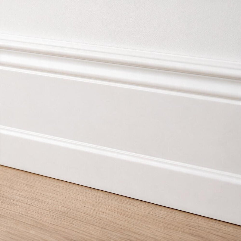 Rodapié 20 cm PVC Blanco RM20020 Antihumedad con moldura clásico-zoom-