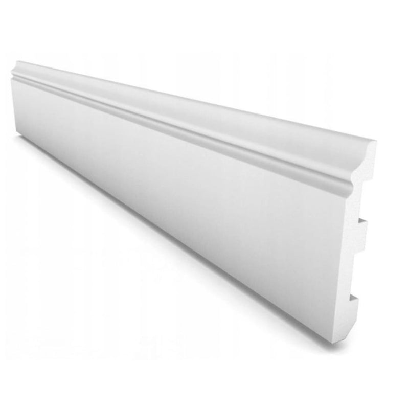 Rodapié PVC alto clásico con moldura lacado blanco antihumedad 12 x 1,4 x 200 cm-zoom-