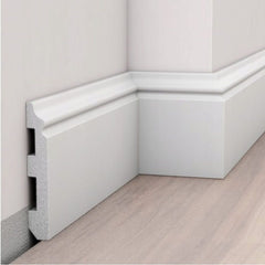 Rodapié de PVC alto blanco para pared y suelo, diseño moderno y decorativo.