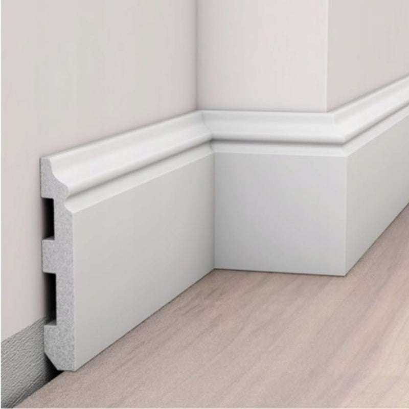 Rodapié PVC alto clásico con moldura lacado blanco antihumedad 12 x 1,4 x 200 cm-zoom-