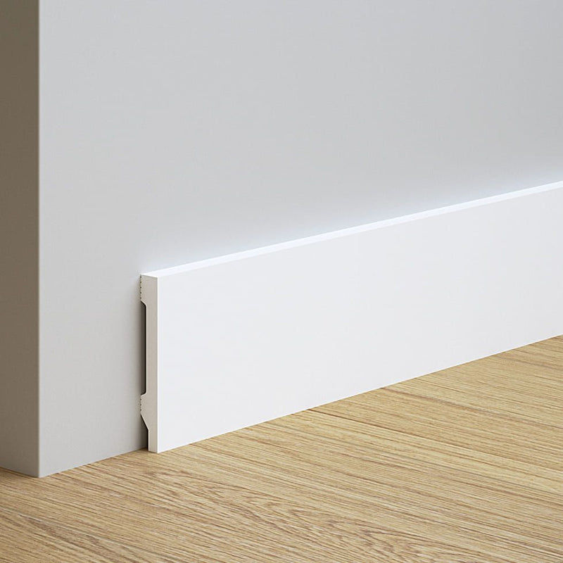 Rodapié 10 cm PVC Blanco RS10013 Antihumedad canto recto moderno-zoom-