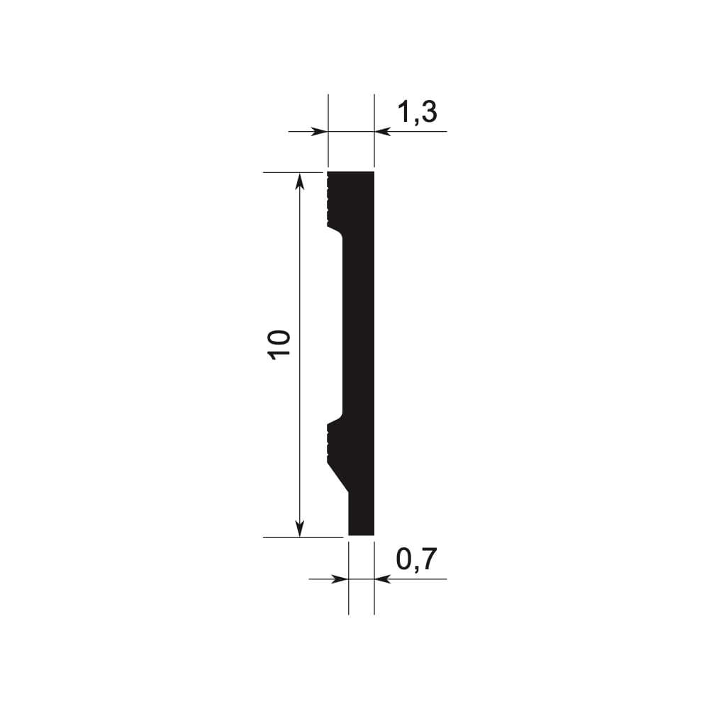 Rodapié 10 cm PVC Blanco RS10013 Antihumedad canto recto moderno-2