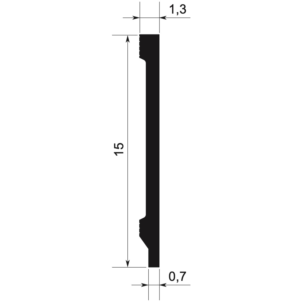 Rodapié 15 cm PVC Blanco RS15013 Antihumedad canto recto moderno-2