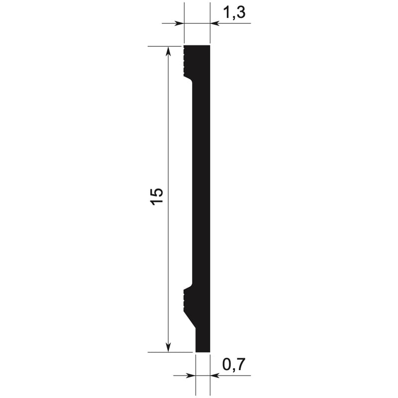 Rodapié 15 cm PVC Blanco RS15013 Antihumedad canto recto moderno-zoom-