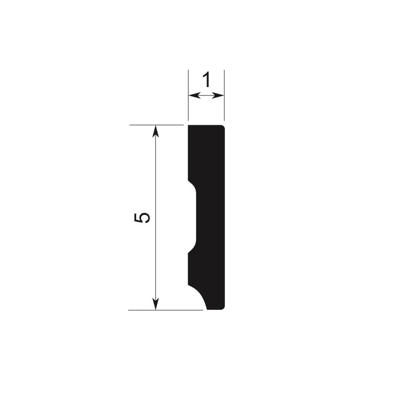 Rodapié 5 cm PVC Blanco RS5010 Antihumedad canto recto-zoom-2
