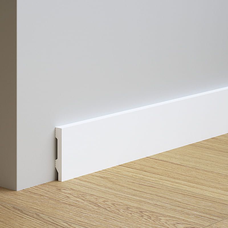 Rodapié 8 cm PVC Blanco RS8013 Antihumedad canto recto moderno