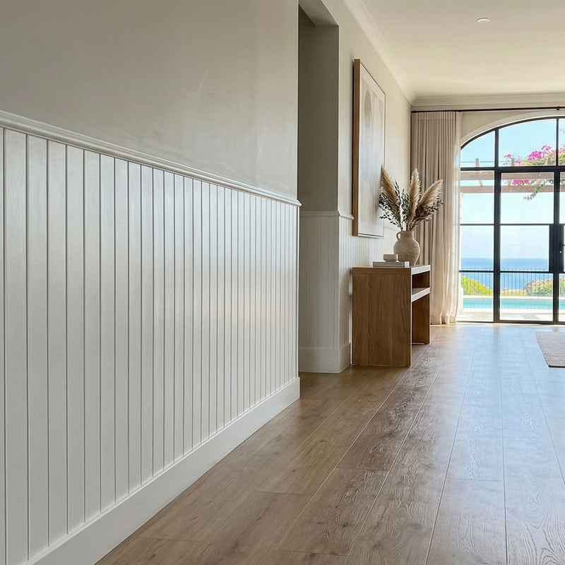 Friso de Pared RVF10013 Blanco HDPS Revestimiento Zócalo Decorativo Resistente-zoom-