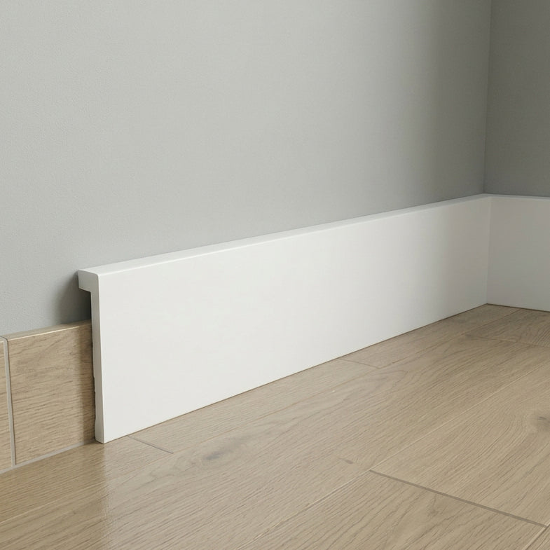 Cubre Rodapié 10 cm PVC Blanco RX1022 Antihumedad canto recto moderno-1