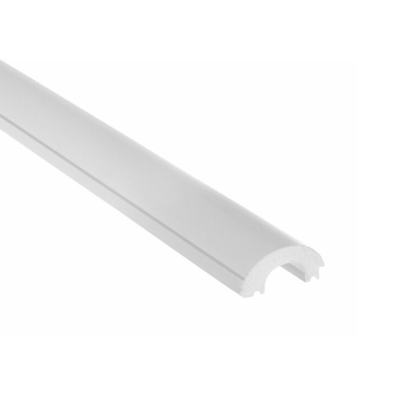 Moldura decorativa blanca de media caña para pared, ideal para acabados interiores elegantes